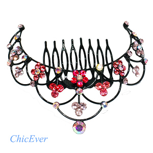 Haarkamm Krone rosa/pink 8704